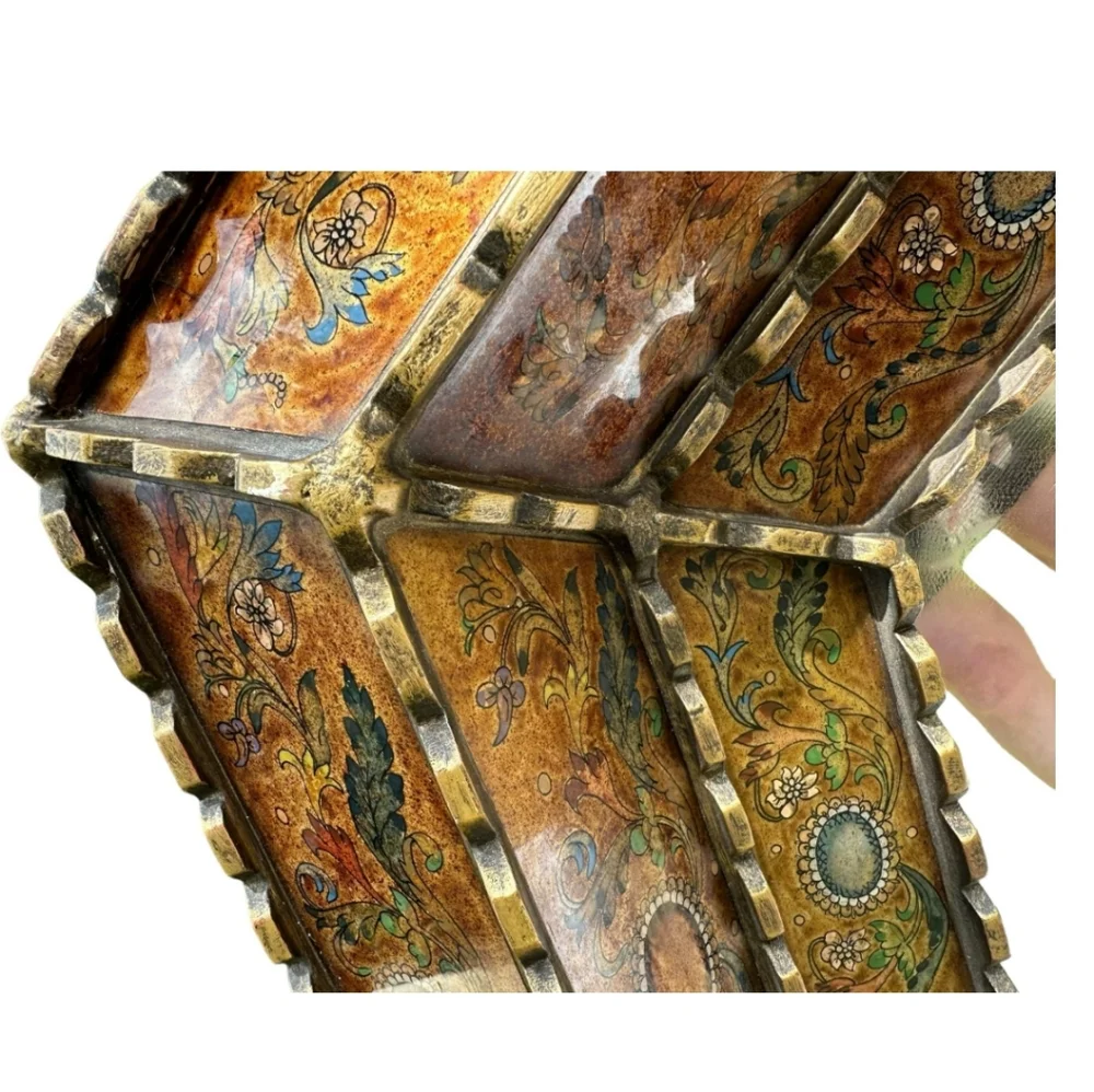Vintage Venetian Octagonal Reverse Painted Wall Mirror